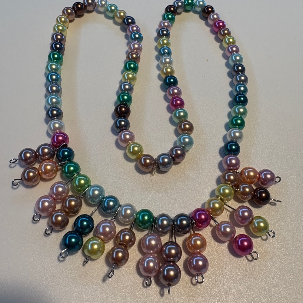 Vibrant Handmade Multicolor Pearl Necklace